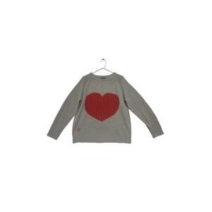 Simply Southern Red Heart Cable Knit Gray Pullover Sweater Women's Size XXL